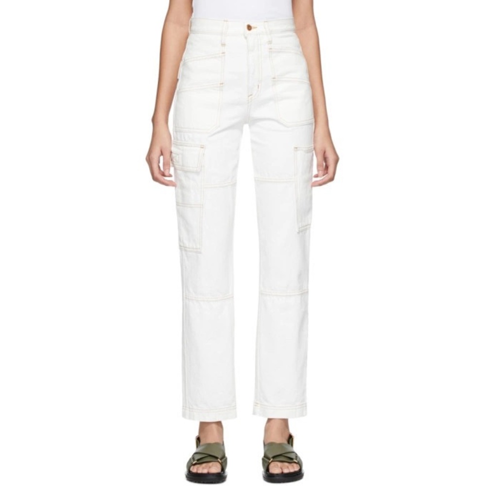 SLVRLAKE Savior White High Rise Cargo Jeans